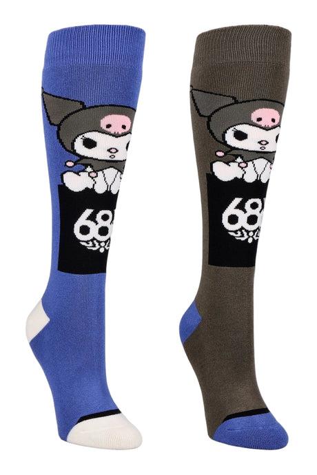 686 Women's Kuromi Snow Socks 2 Pack Assorted Women's Snowboard Socks 686 