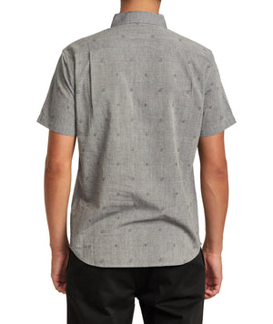 RVCA That'll Do Dobby Short Sleeve Button Up Grey Men's Short Sleeve Button Up Shirts RVCA 
