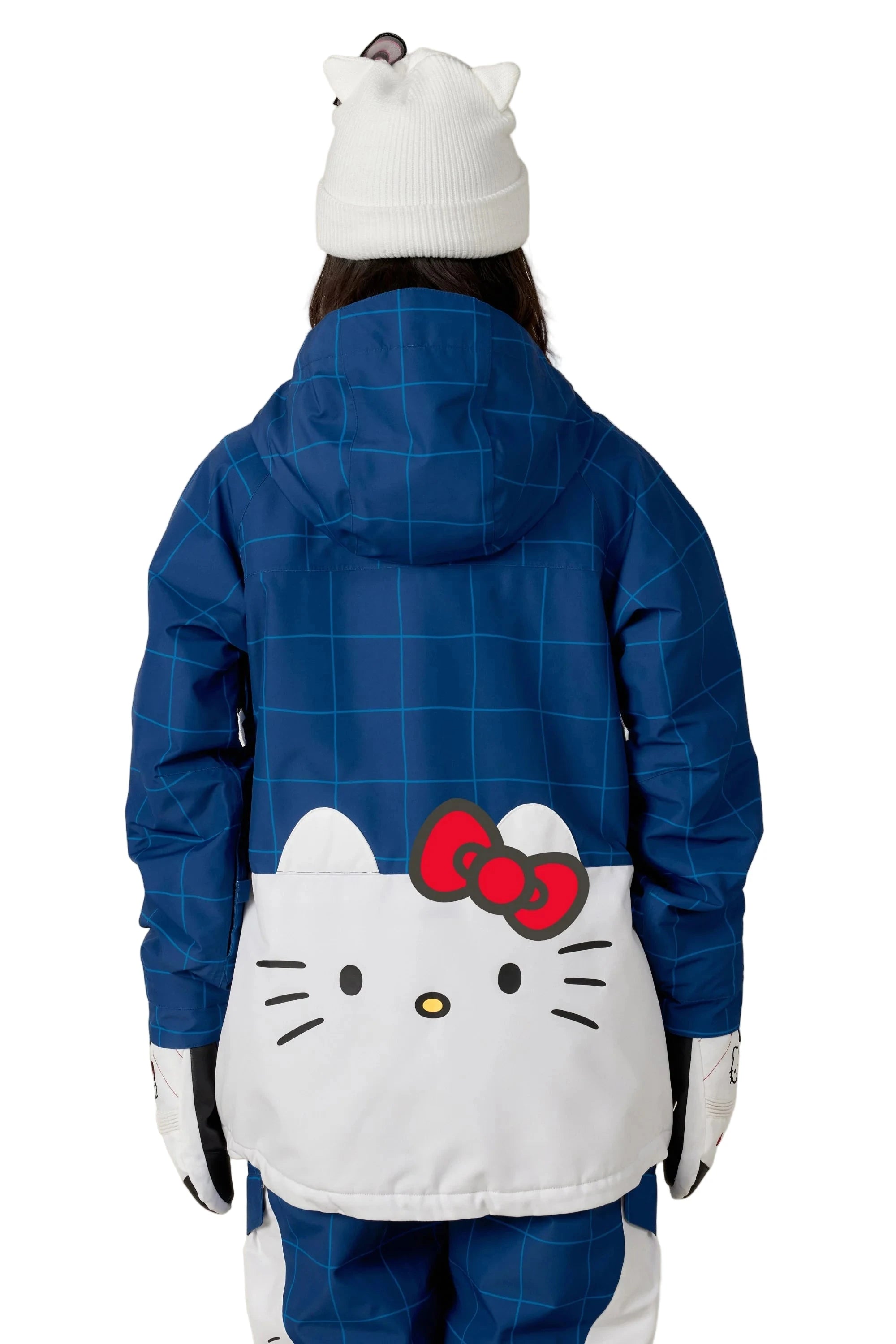 686 Women's Athena Insulated Snow Jacket Hello Kitty Blue Grid Colorblock 2026 Women's Snow Jackets 686 