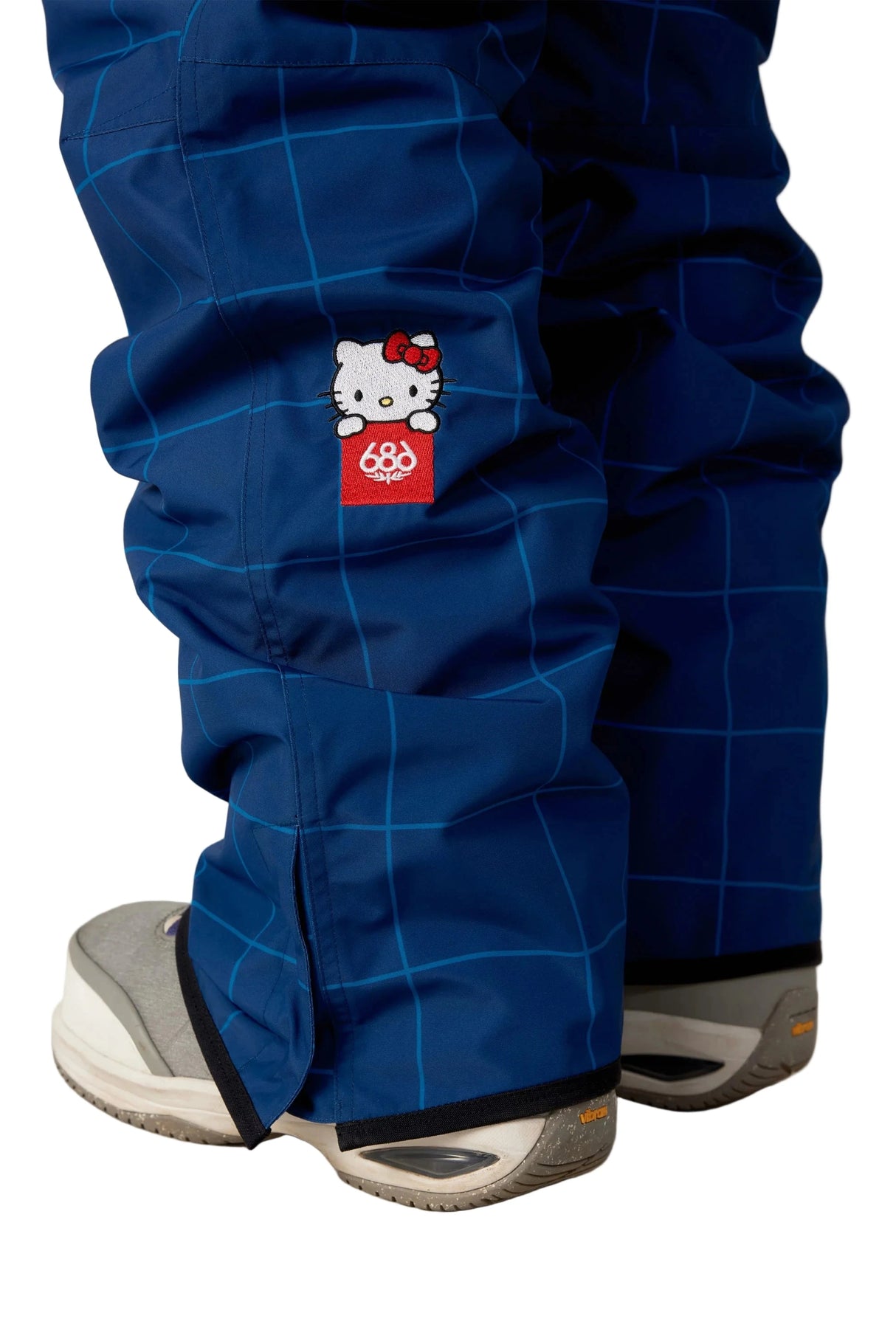 686 Women's Aura Insulated Cargo Snow Pants Hello Kitty Blue Grid Colorblock 2026 Women's Snow Pants 686 