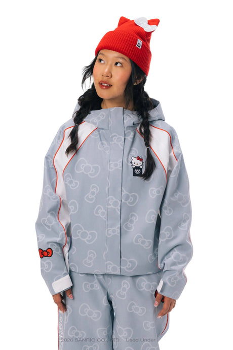686 Women's Hello Kitty Lil Bow Snow Jacket Hello Kitty Denim 2027 Women's Snow Jackets 686 