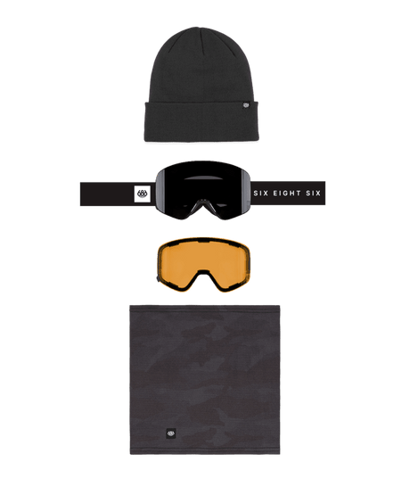 686 Smarty Magnetic Snow Goggle Pack Black - Silver Mirror + Amber Snow Goggles 686 