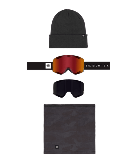 686 Smarty Magnetic Snow Goggle Pack Black - Solar Mirror + Black Snow Goggles 686 