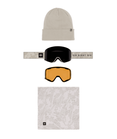 686 Smarty Magnetic Snow Goggle Pack Limestone - Black + Amber Snow Goggles 686 