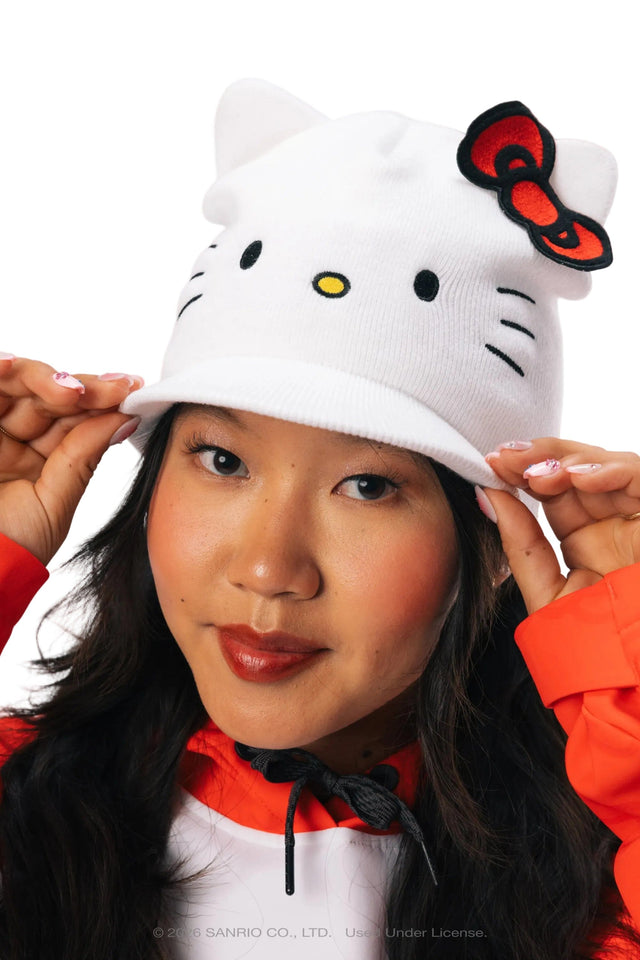 686 Women's Hello Kitty Visor Beanie Hello Kitty White Women's Beanies 686 