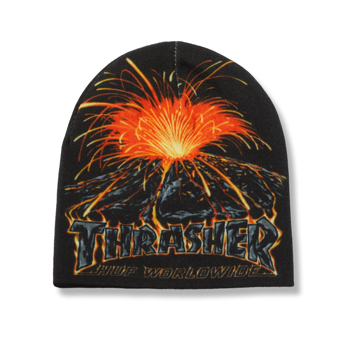 HUF x Thrasher Meltdown Reversible Beanie Black Men's Beanies Huf 