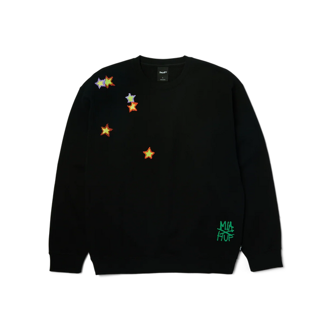 HUF Mia Star Cat Crewneck Black Men's Crewnecks Huf 