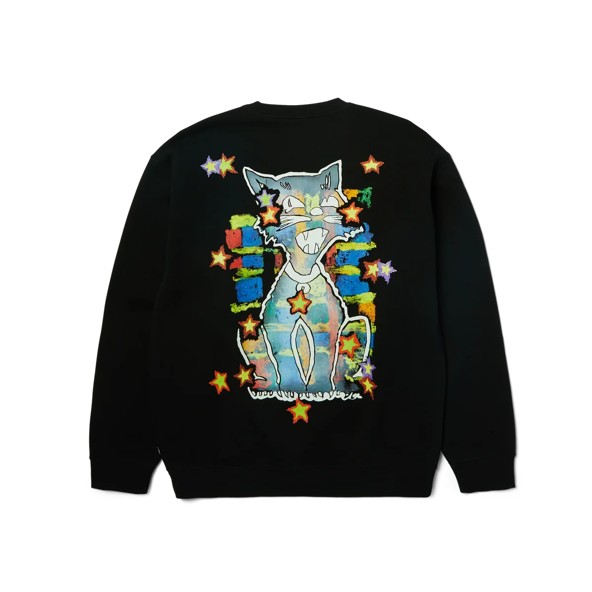 HUF Mia Star Cat Crewneck Black Men's Crewnecks Huf 
