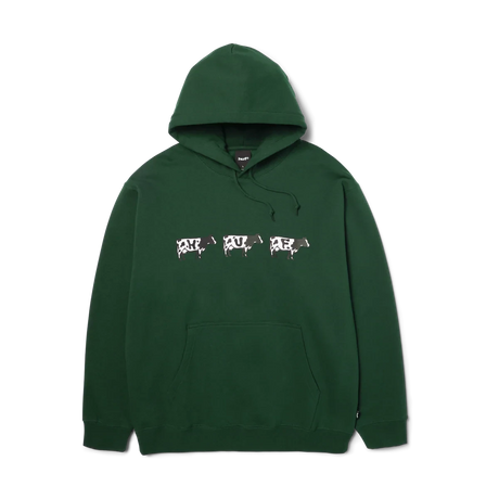 HUF Moo Hoodie Forest Green Men's Pullover Hoodies Huf 