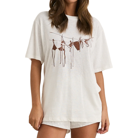 RHYTHM Women's Melia Oversized T-Shirt Chocolate Women's Short Sleeve T-Shirts Rhythm 