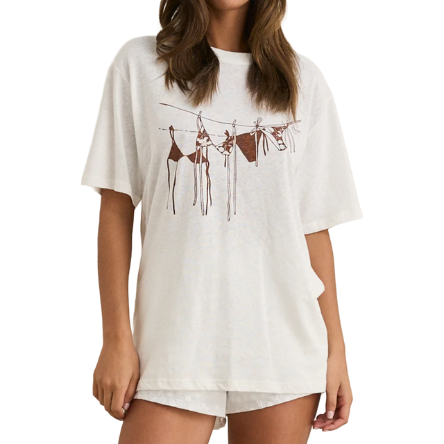 RHYTHM Women's Melia Oversized T-Shirt Chocolate Women's Short Sleeve T-Shirts Rhythm 