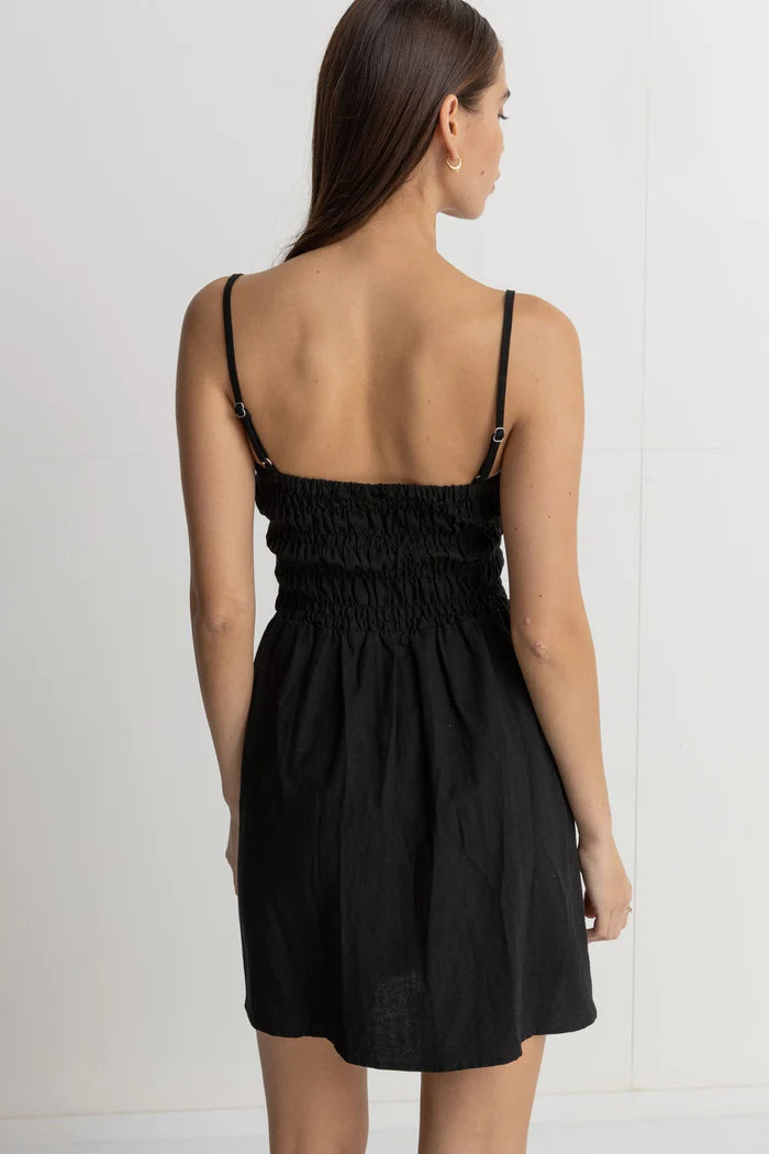 RHYTHM Women's Shirred Mini Dress Black Women's Dresses Rhythm 