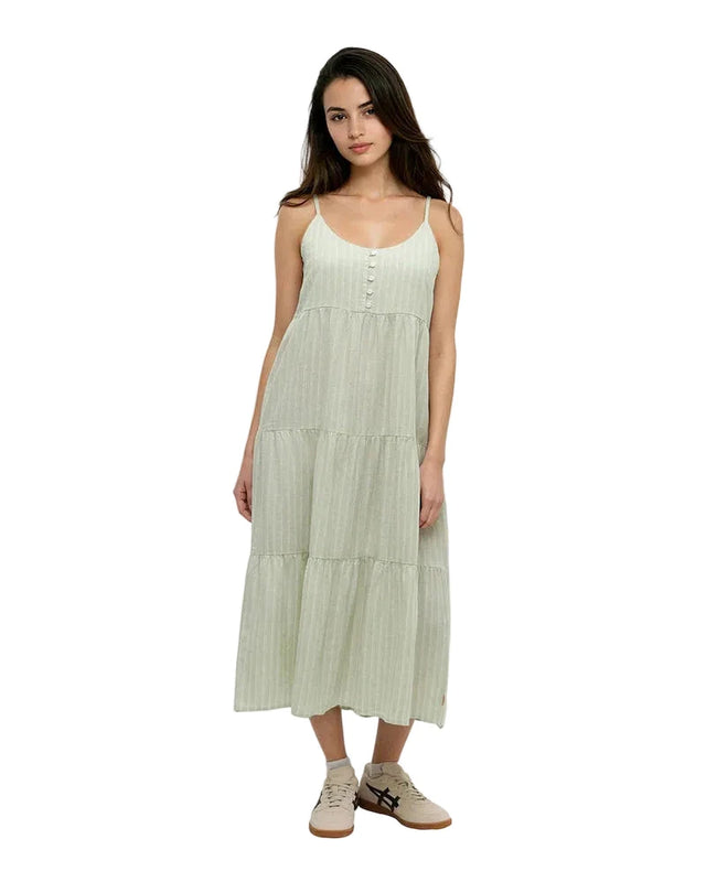 TENTREE Women's Hopewell Dress Light Moss/Double Stripe Women's Dresses Tentree 
