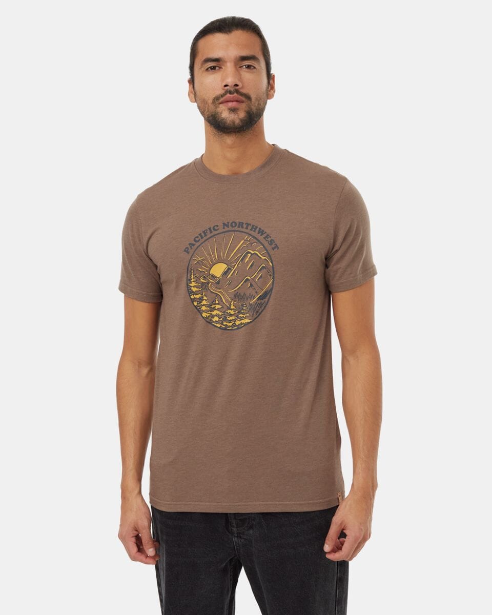 TENTREE PNW Portal T-Shirt Fossil/Forest River Green Men's Short Sleeve T-Shirts Tentree 