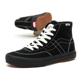 VANS Women's Crockett High Decon Shoes Black/Black/White Women's Skate Shoes Vans 
