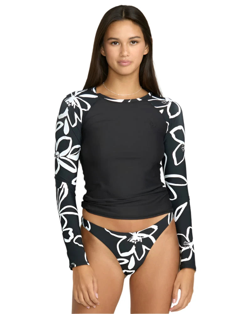 VOLCOM Women's Sol Rebel Long Sleeve Rashguard Black Women's Rashguards Volcom 