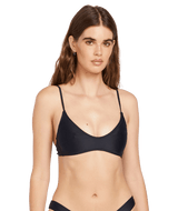 VOLCOM Women's Simply Solid Crop Bikini Top Black Women's Bikini Tops Volcom 
