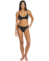 VOLCOM Women's Simply Seamless Crop Bikini Top Black Women's Bikini Tops Volcom 