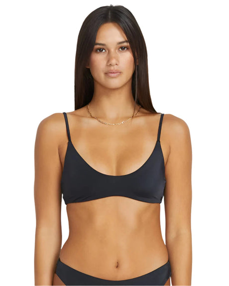VOLCOM Women's Simply Seamless Crop Bikini Top Black Women's Bikini Tops Volcom 