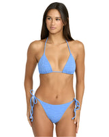VOLCOM Women's Coco Halter Tri Bikini Top Light Blue Acid Women's Bikini Tops Volcom 