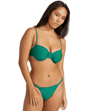 VOLCOM Women's Simply Seamless U-Wire Bikini Top Emerald Green Women's Bikini Tops Volcom 