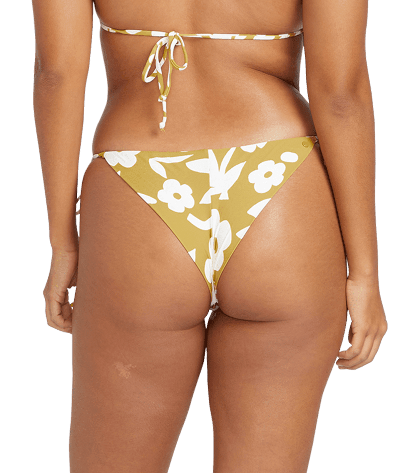 VOLCOM Women's Pretty Daze Reversible Cheekini Bikini Bottom Moss Women's Bikini Bottoms Volcom 