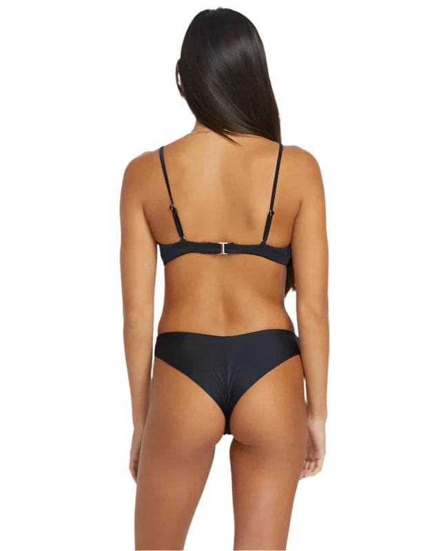 VOLCOM Women's Simply Seamless Cheekini Bikini Bottoms Black Women's Bikini Bottoms Volcom 