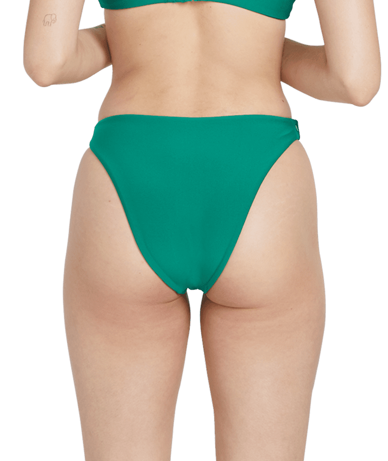 VOLCOM Women's Simpy Seamless Skimpy Bikini Bottom Emerald Green Women's Bikini Bottoms Volcom 