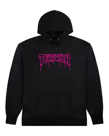 THRASHER One-Liner Pullover Hoodie Black Men's Pullover Hoodies Thrasher 