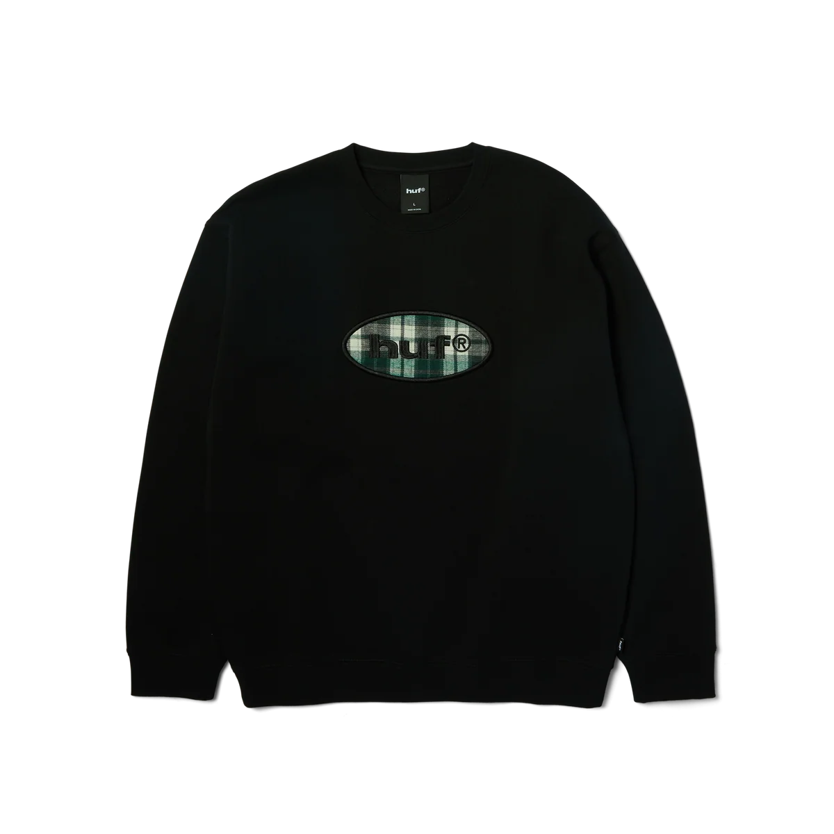 HUF Oval Applique Crewneck Black Men's Crewnecks Huf 