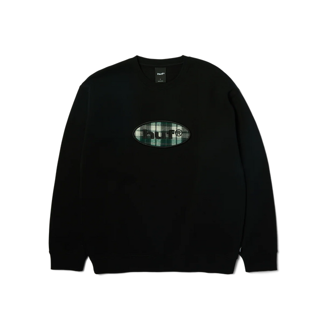 HUF Oval Applique Crewneck Black Men's Crewnecks Huf 
