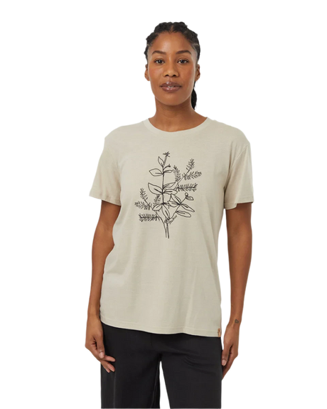 TENTREE Women's Autumn Flora T-Shirt Pale Oak / Meteorite Black Women's Short Sleeve T-Shirts Tentree 