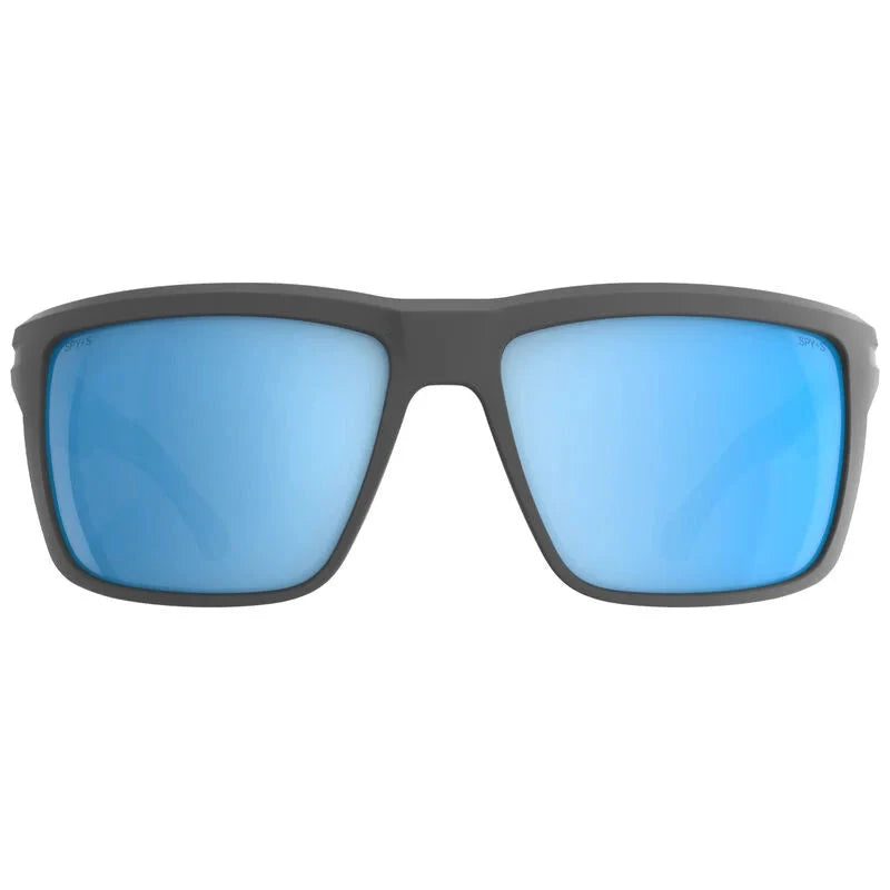 SPY Overhaul XL Matte Grey - Happy Boost Ice Blue Mirror Polarized Sunglasses Sunglasses Spy 