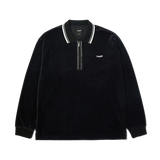 HUF Parker Velour Long Sleeve Polo Shirt Black