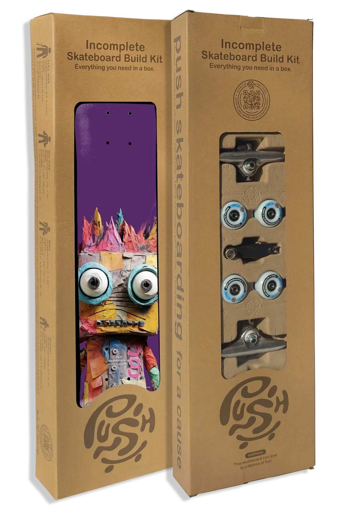 PUSH Big Rag Doll 7.5 Skateboard Incomplete Skateboard Completes Push 