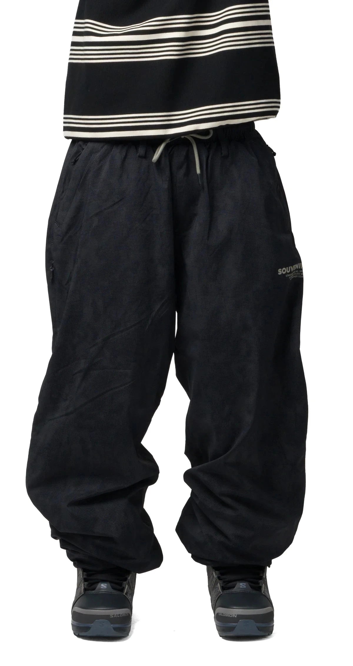 SOUVENIR Parachute Snow Pants Black Blotch Print 2027 Men's Snow Pants Souvenir 