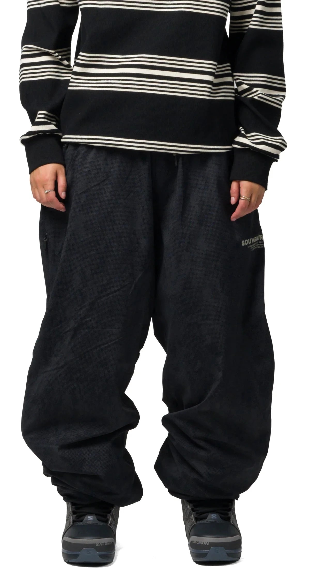 SOUVENIR Parachute Snow Pants Black Blotch Print 2027 Men's Snow Pants Souvenir 