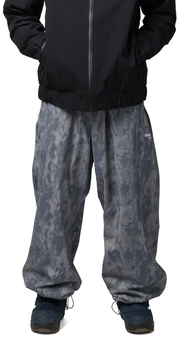 SOUVENIR Parachute Snow Pants Cool Grey Blotch Print 2027 Men's Snow Pants Souvenir 