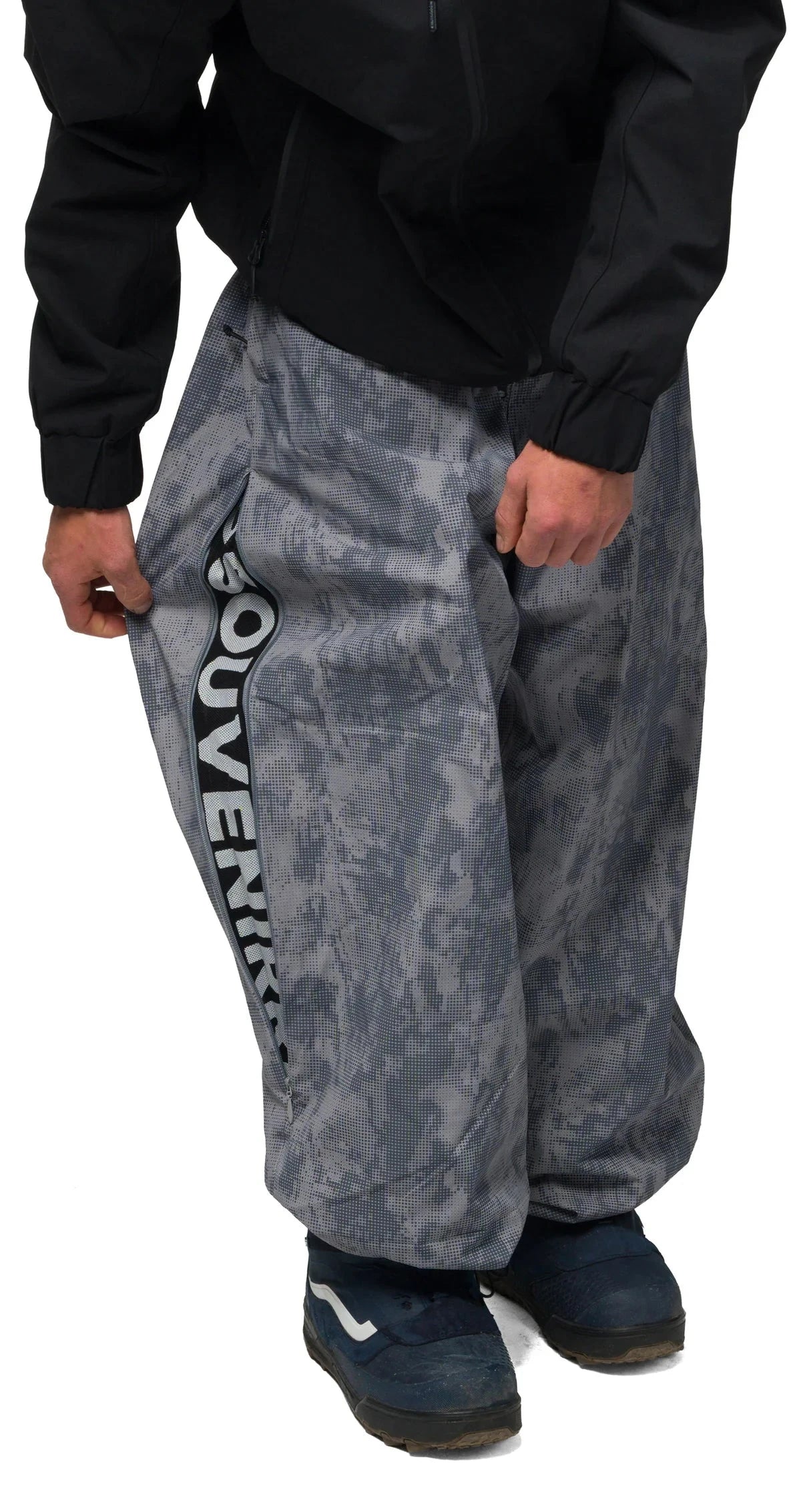 SOUVENIR Parachute Snow Pants Cool Grey Blotch Print 2027 Men's Snow Pants Souvenir 