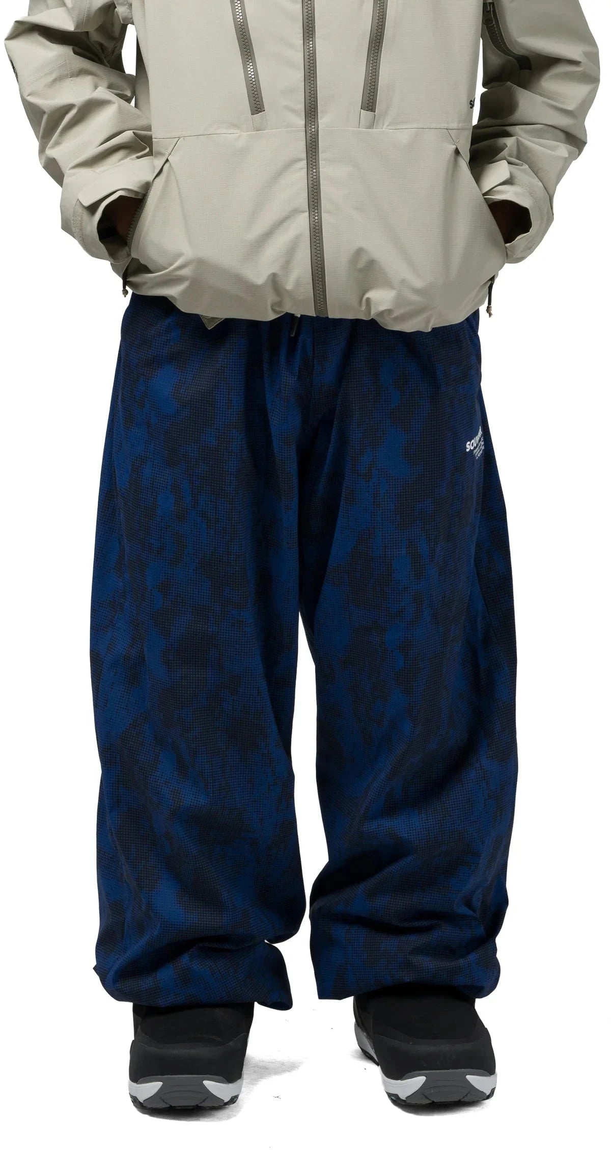 SOUVENIR Parachute Snow Pants Petrol Blue Blotch Print 2027 Men's Snow Pants Souvenir 