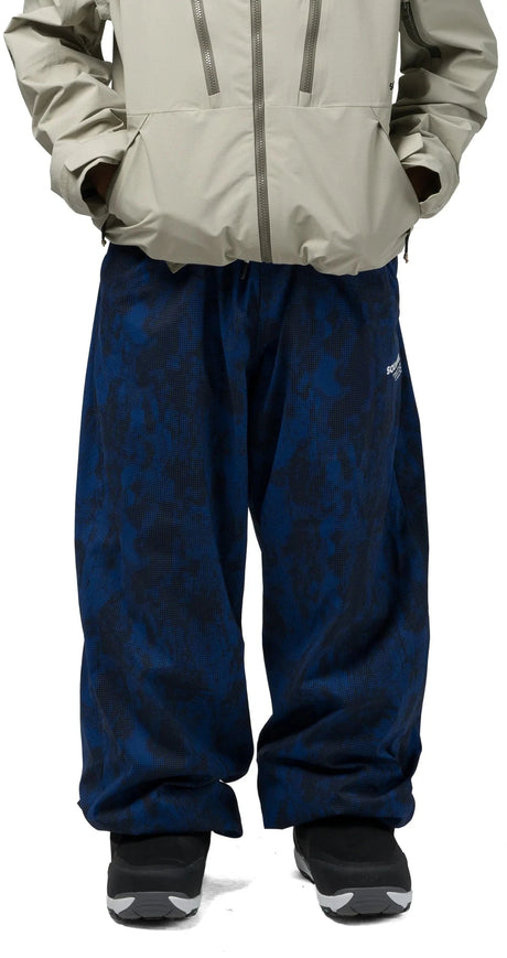 SOUVENIR Parachute Snow Pants Petrol Blue Blotch Print 2027 Men's Snow Pants Souvenir 