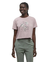 TENTREE Women's Floral Crop T-Shirt Vintage Mauve/Meteorite Black Women's Short Sleeve T-Shirts Tentree 