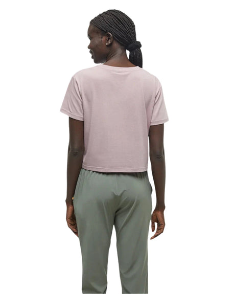 TENTREE Women's Floral Crop T-Shirt Vintage Mauve/Meteorite Black Women's Short Sleeve T-Shirts Tentree 