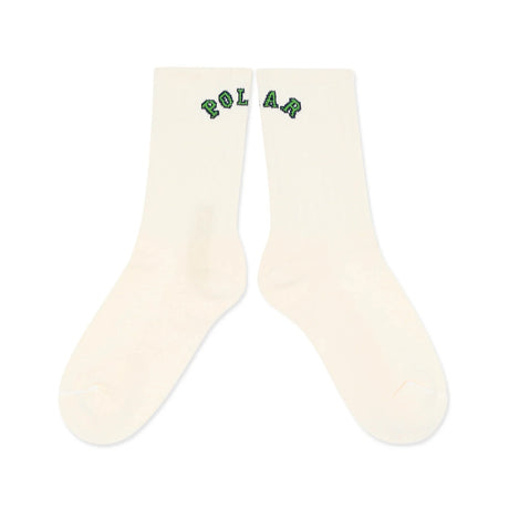 POLAR College Logo Rib Socks Cloud White Men's Socks Polar 