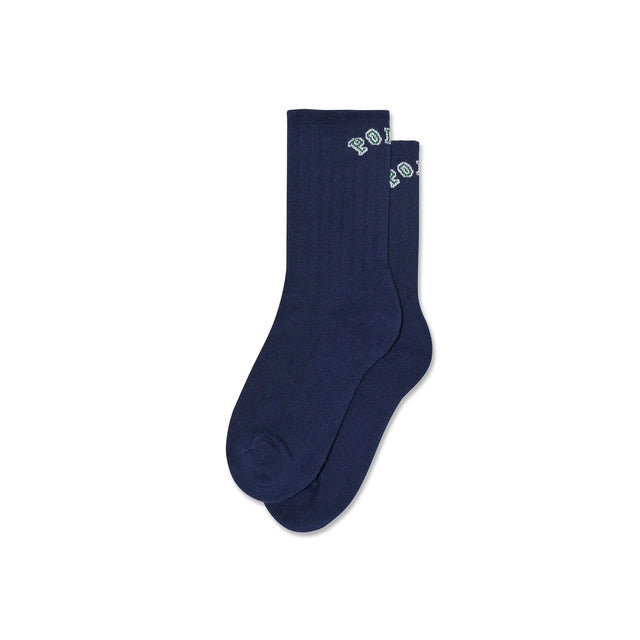 POLAR College Logo Rib Socks Dark Blue Men's Socks Polar 