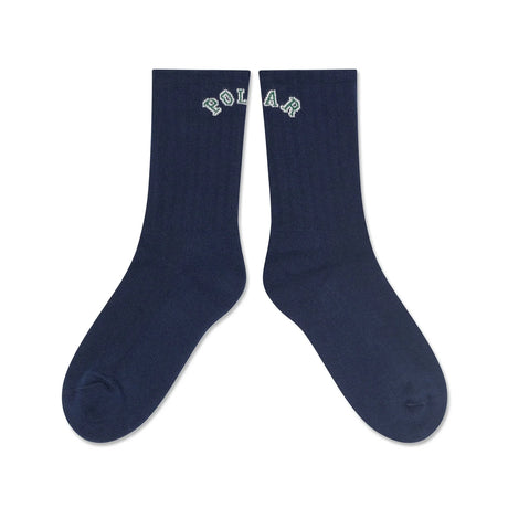 POLAR College Logo Rib Socks Dark Blue Men's Socks Polar 