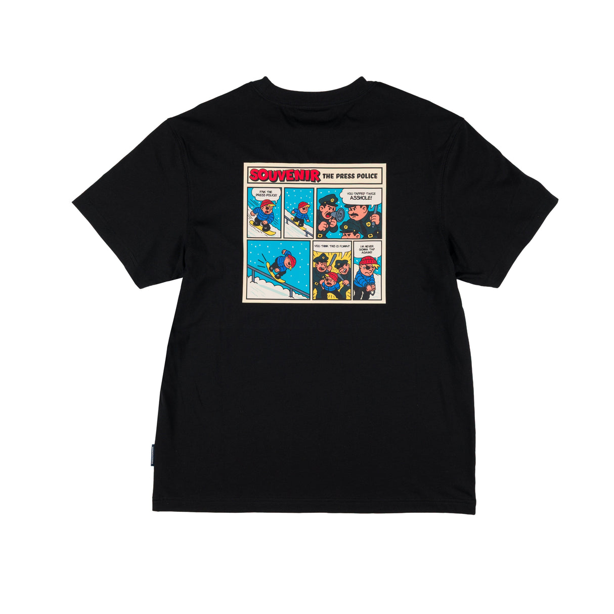 SOUVENIR Press Police T-Shirt Black Men's Short Sleeve T-Shirts Souvenir 