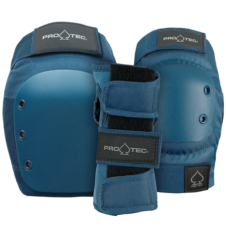 PRO-TEC Jr. Street Gear 3 Pack Blue Pads & Wrist Guards Pro-tec 