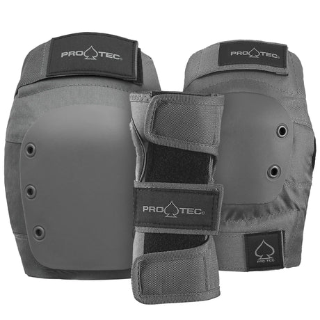 PRO-TEC Jr. Street Gear 3 Pack Grey Pads & Wrist Guards Pro-tec 