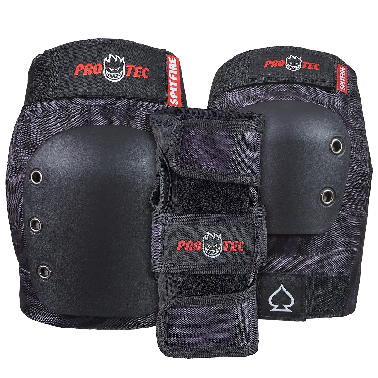 PRO-TEC Jr. Street Gear 3 Spitfire Black Swirl Pads & Wrist Guards Pro-tec 